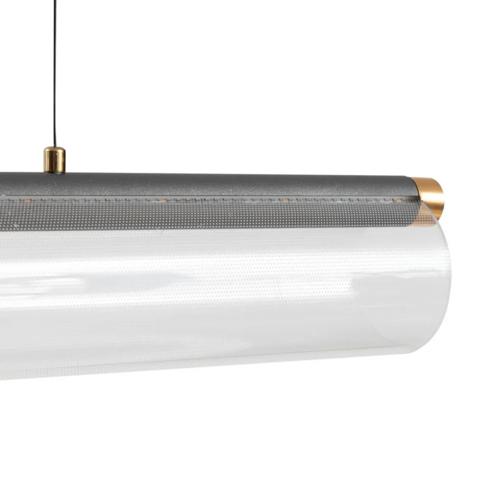 Lucande LED-hængelampe Alania, transparent, metal, 86,5 cm