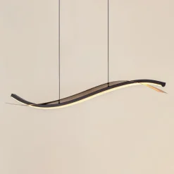 Lucande LED-hængelampe Alevia, sort/guld, CCT
