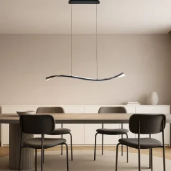 Lucande LED-hængelampe Alevia, sort/guld, CCT