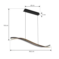 Lucande LED-hængelampe Alevia, sort/guld, CCT