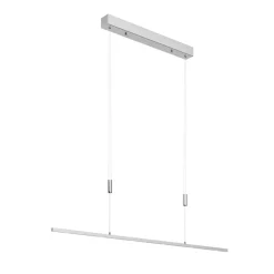 Lucande LED-hængelampe Arnik, 120 cm, nikkelfarvet, dæmpbar