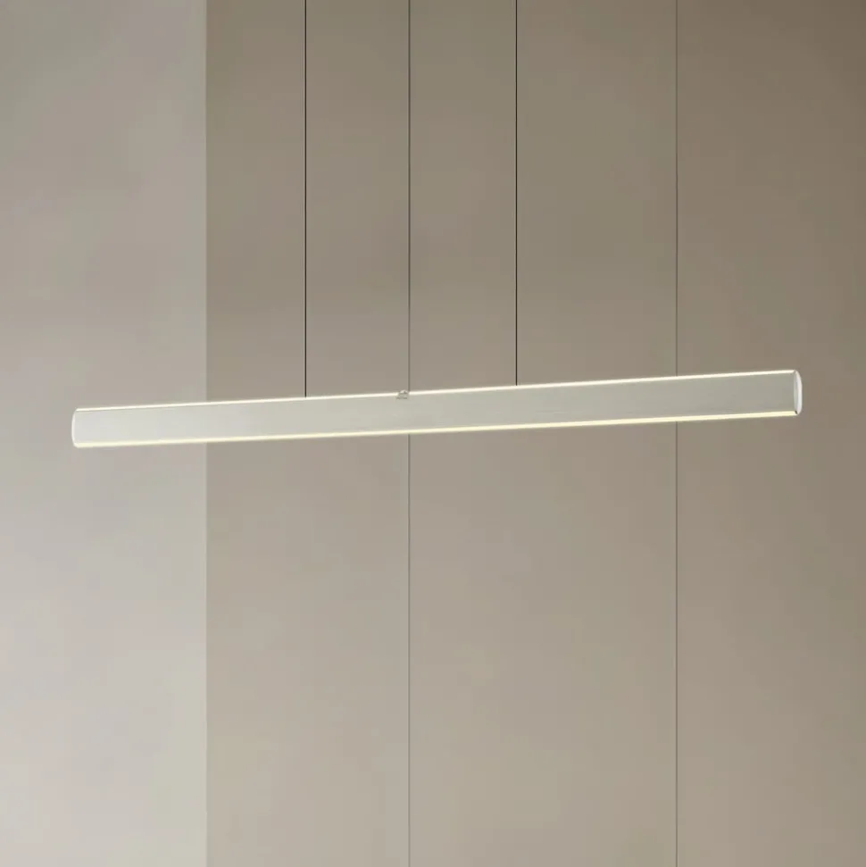 Lucande LED-hængelampe Arvon, aluminiumsfarvet, 117 cm, dæmpbar, CCT