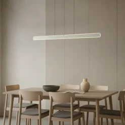 Lucande LED-hængelampe Arvon, aluminiumsfarvet, 117 cm, dæmpbar, CCT