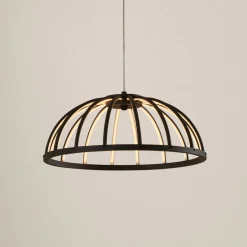 Lucande LED-hængelampe Attea, sort, Ø 40 cm, aluminium