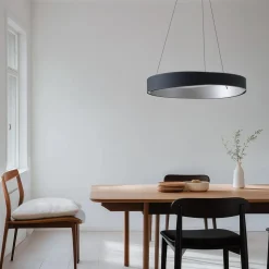 Lucande LED-hængelampe Daelor, sort/alu, CCT, dæmpbar