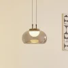 Lucande LED-hængelampe Dain, 1 lyskilde, røggrå, glas