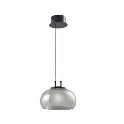 Lucande LED-hængelampe Dain, 1 lyskilde, røggrå, glas