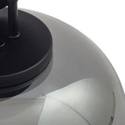 Lucande LED-hængelampe Dain, 1 lyskilde, røggrå, glas
