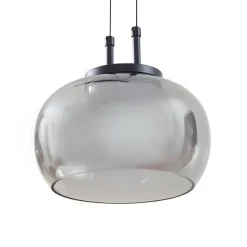 Lucande LED-hængelampe Dain, 3 lyskilder, røggrå, glas