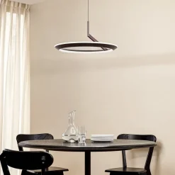 Lucande LED-hængelampe Eldra, kaffebrun, Ø 55 cm, CCT