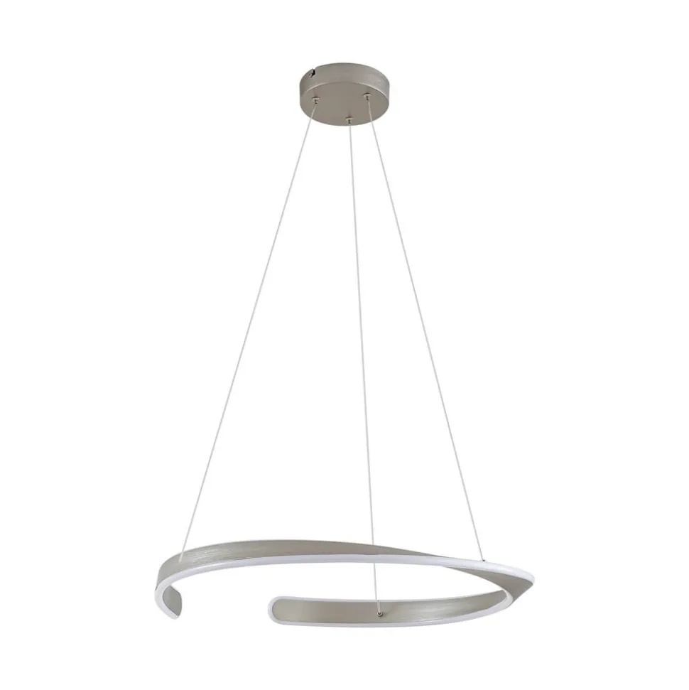 Lucande LED-hængelampe Eloura, sølv, Ø58cm, metal, CCT
