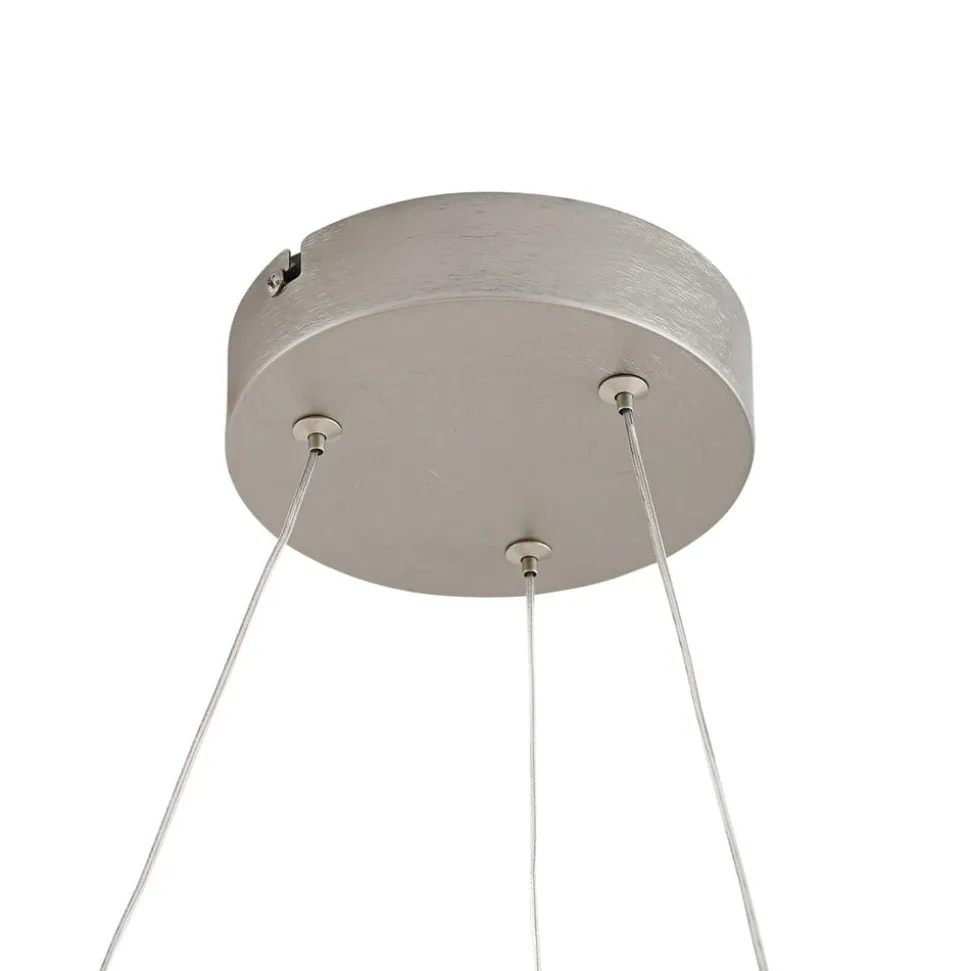 Lucande LED-hængelampe Eloura, sølv, Ø58cm, metal, CCT