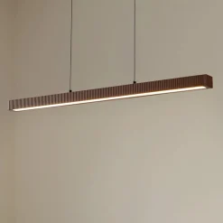 Lucande LED-hængelampe Emara, mørkt træ, eg, CCT