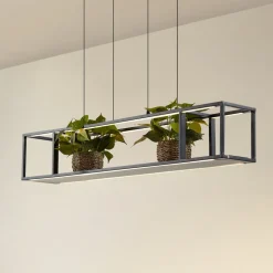 Lucande LED-hængelampe Estante, sort, dæmpbar