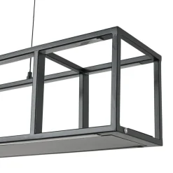 Lucande LED-hængelampe Estante, sort, dæmpbar