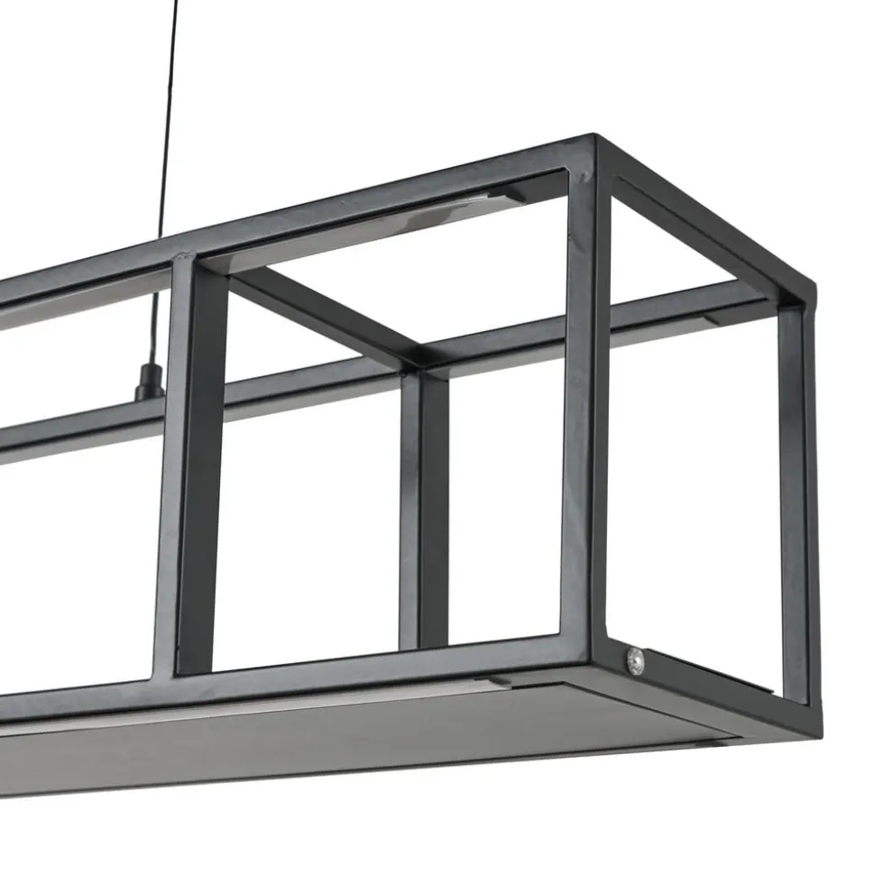 Lucande LED-hængelampe Estante, sort, dæmpbar