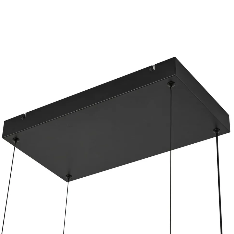 Lucande LED-hængelampe Estante, sort, dæmpbar
