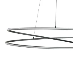 Lucande LED-hængelampe Gavril, 100 cm, sort, dæmpbar