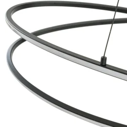 Lucande LED-hængelampe Gavril, 100 cm, sort, dæmpbar