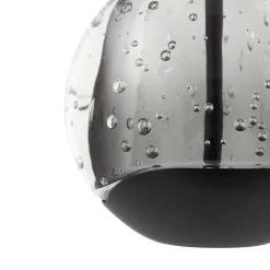 Lucande LED-hængelampe Hayley, sort, 9 lyskilder, glas