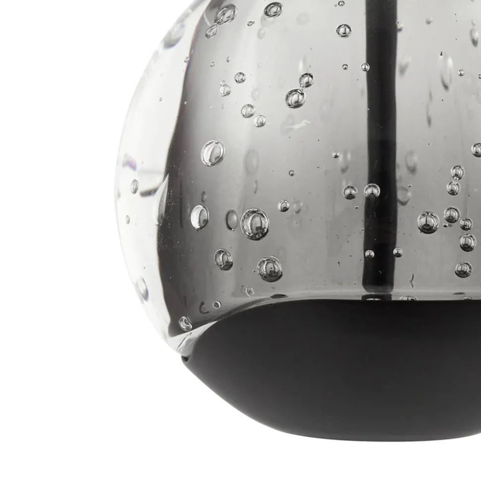 Lucande LED-hængelampe Hayley, sort, 9 lyskilder, glas