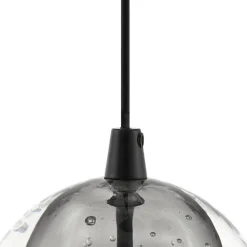 Lucande LED-hængelampe Hayley, sort, 9 lyskilder, glas