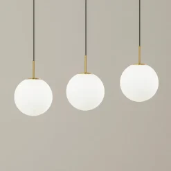 Lucande LED-hængelampe Joran, 3 lyskilder, hvid, glas