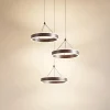Lucande LED-hængelampe Kolo, brun, 3 lyskilder, dæmpbar
