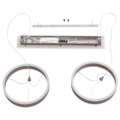 Lucande LED-hængelampe Kolo, 86 cm, 2 lyskilder, brun, dæmpbar