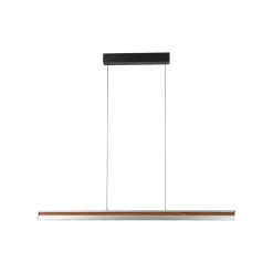 Lucande LED-hængelampe Lutana, rosaguld/træfarvet, 101 cm