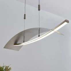Lucande LED-hængelampe Marija, 91 cm, sølv, dæmpbar