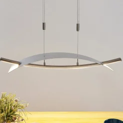 Lucande LED-hængelampe Marija, 91 cm, sølv, dæmpbar