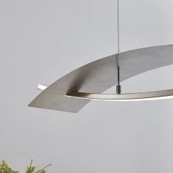 Lucande LED-hængelampe Marija, 91 cm, sølv, dæmpbar