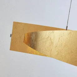 Lucande LED-hængelampe Marija, 101 cm, guldfarvet, dæmpbar