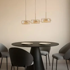 Lucande LED-hængelampe Martis, ravfarvet, 3 lyskilder, dæmpbar
