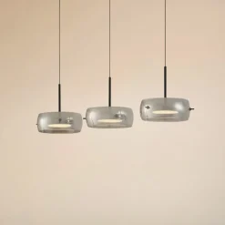 Lucande LED-hængelampe Martis, sort, 3 lyskilder, step-dæmpbar