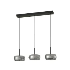 Lucande LED-hængelampe Martis, sort, 3 lyskilder, step-dæmpbar