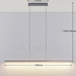 Lucande LED-hængelampe Myron, touchdæmper, CCT, aluminium