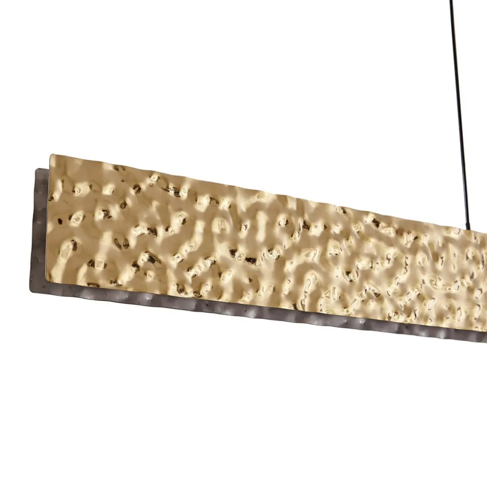 Lucande LED-hængelampe Nivara, 117 cm, guld, metal