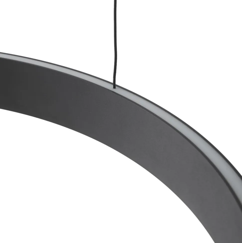 Lucande LED-hængelampe Philine, Ø 60 cm, sort, jern
