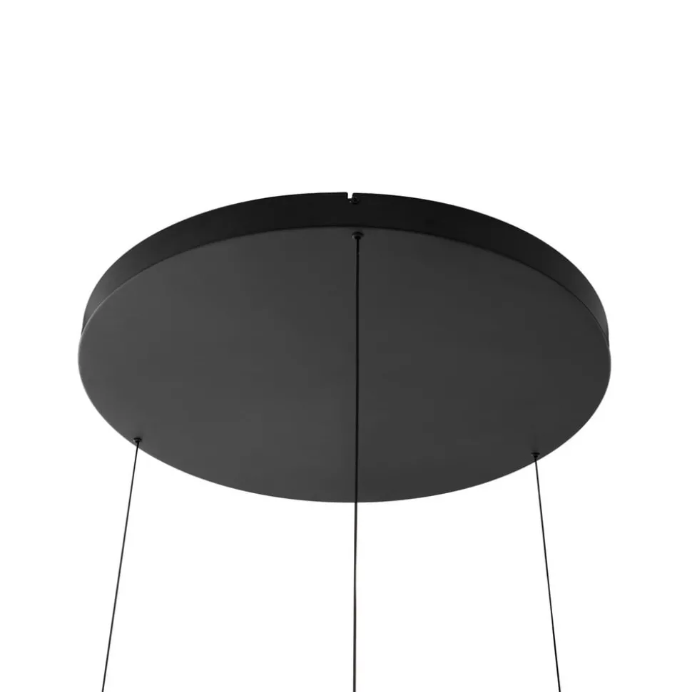 Lucande LED-hængelampe Philine, Ø 60 cm, sort, jern