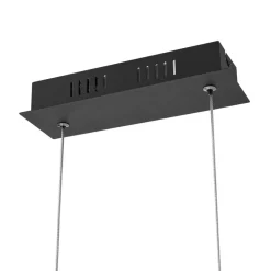 Lucande LED-hængelampe Rodado, sort, 110 cm, aluminium