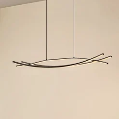 Lucande LED-hængelampe Sayori, 98 cm, sort, dæmpbar