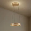 Lucande LED-hængelampe Tindra, Ø 40 cm, guld, dæmpbar