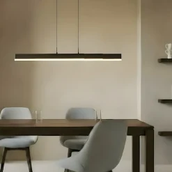 Lucande LED-hængelampe Torven, sort, CCT, udtrækkelig