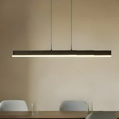 Lucande LED-hængelampe Torven, sort, CCT, udtrækkelig