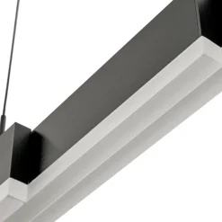 Lucande LED-hængelampe Torven, sort, CCT, udtrækkelig