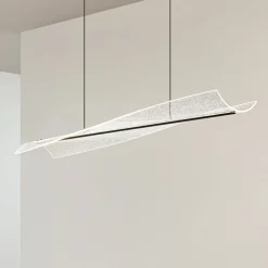 Lucande LED-hængelampe Vellia, sort, længde 112 cm, CCT