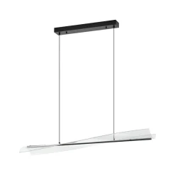 Lucande LED-hængelampe Vellia, sort, længde 112 cm, CCT