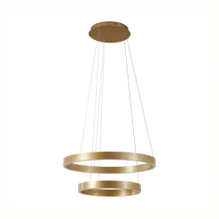 Lucande LED-hængelampe Yonam, Ø 60 cm, 2 lyskilder, guld, CCT